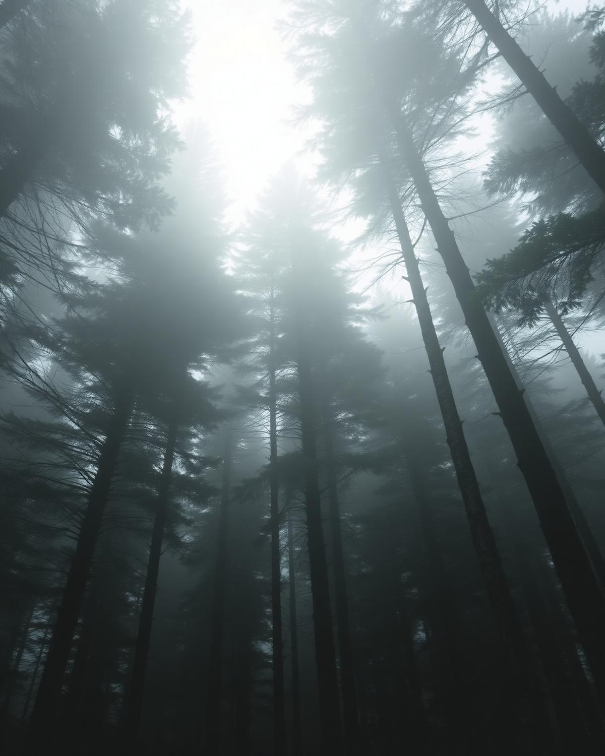Forest at dawn, recorded more than photographed