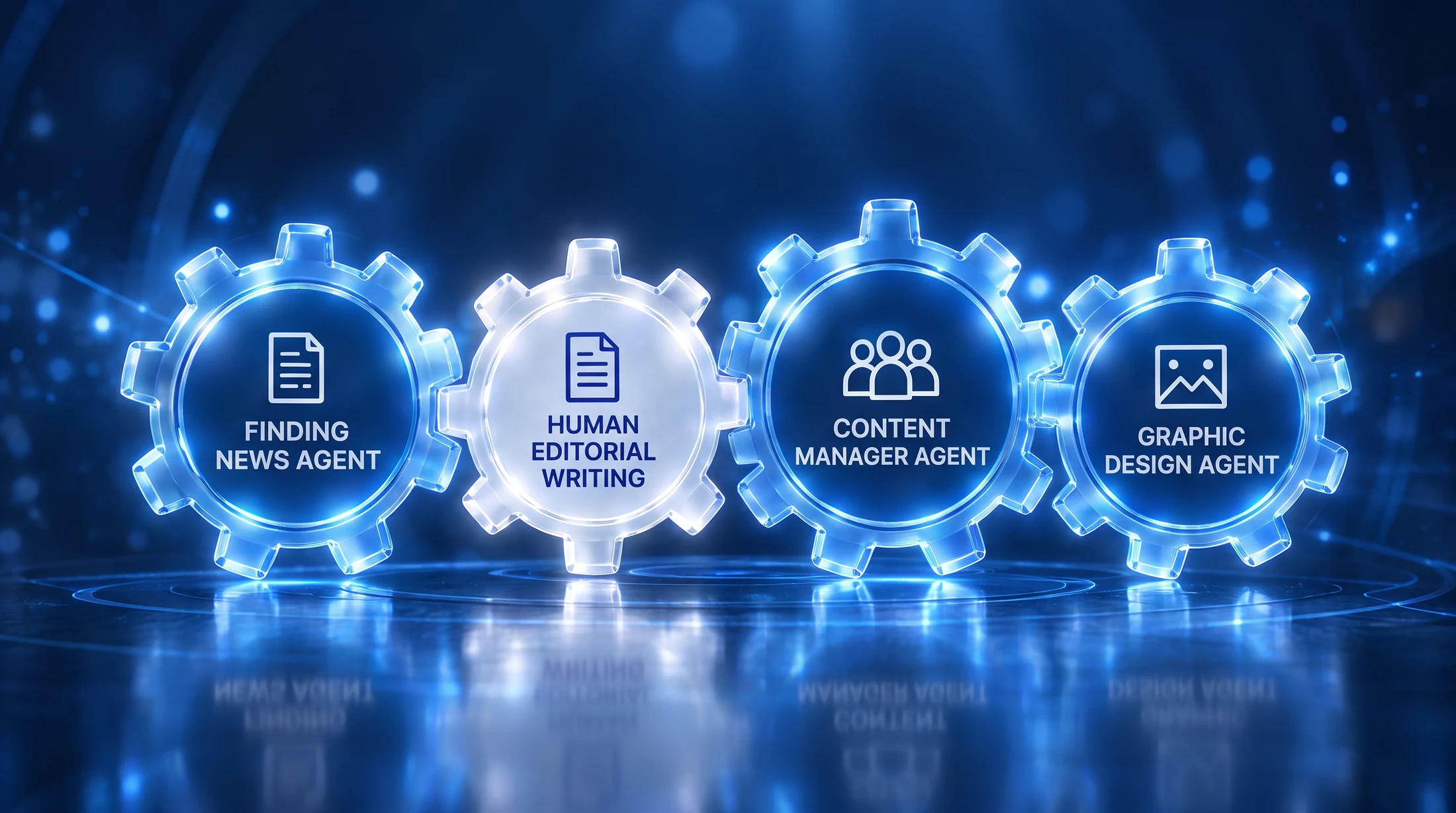 Four connected gears representing the opening TAQA AI workflow